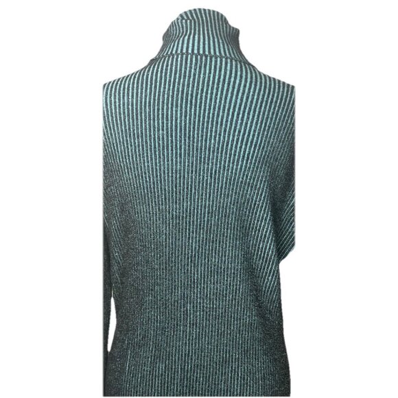 SANDRO Knit Turtleneck Sweater Sz XL Stretchy Accentuates Curves Viscose Nylon - Picture 6 of 11